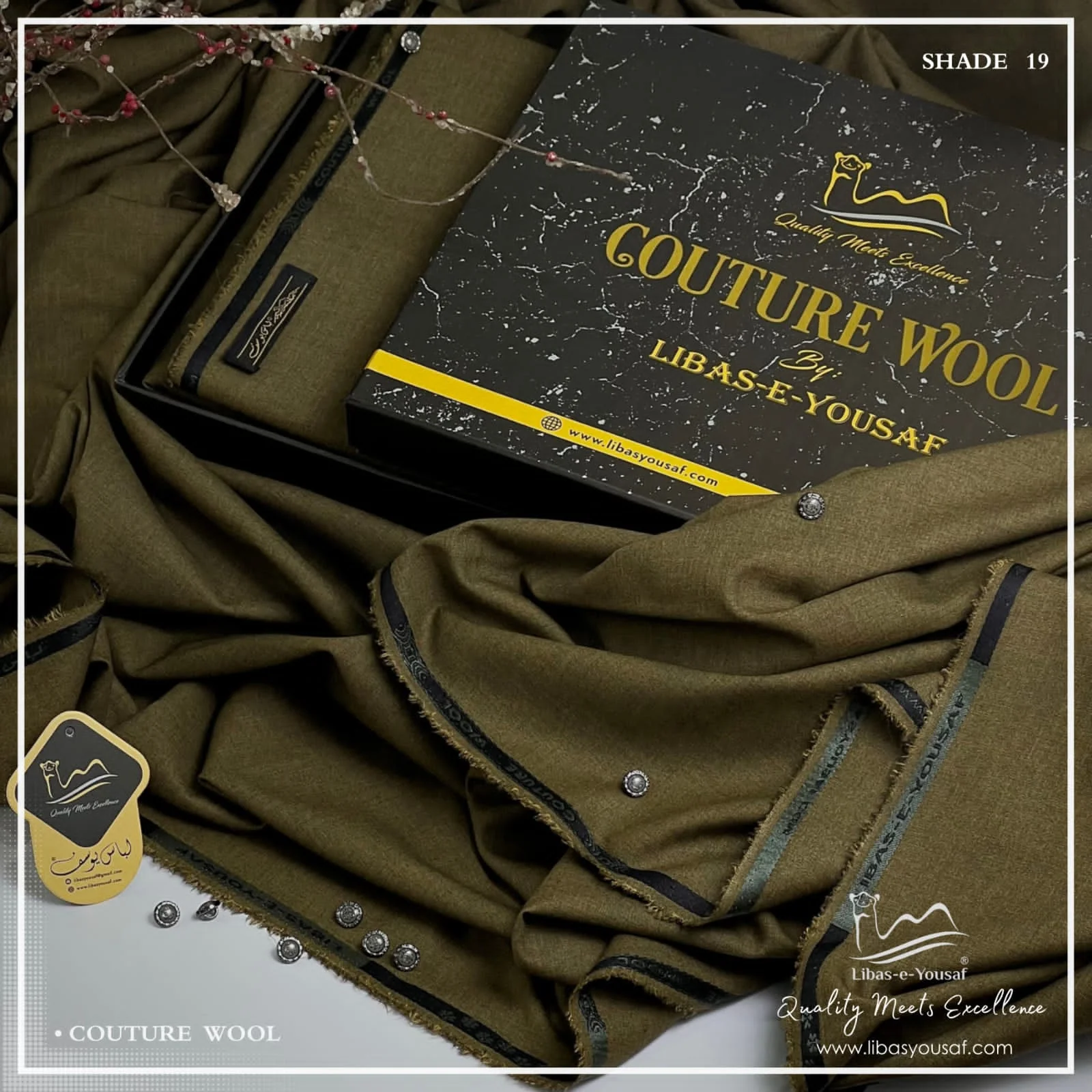Supper Luxury Winter Wear Couture Wool Shalwar Kameez Unstitched Suit for Men