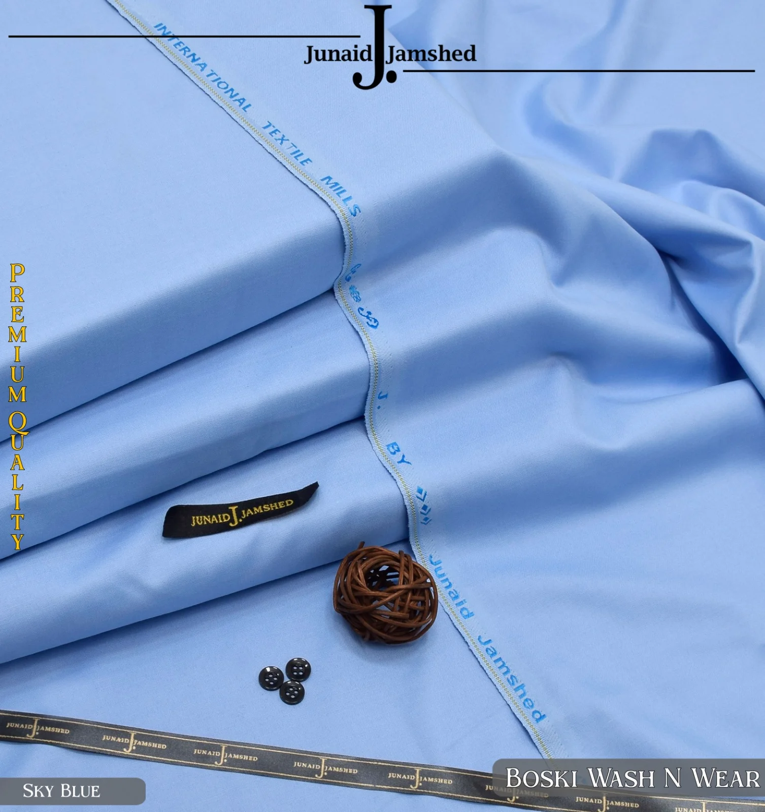 Pakistani men wash and wear pure Boski 9-D Shalwar Kameez suit